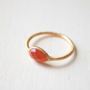 Carnelian ring with 18kt gold plating over sterling silver.